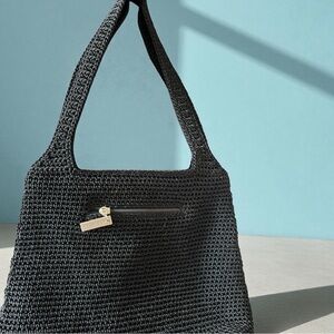 Beautiful THE SAK Black Handwoven Bag 12” X 9